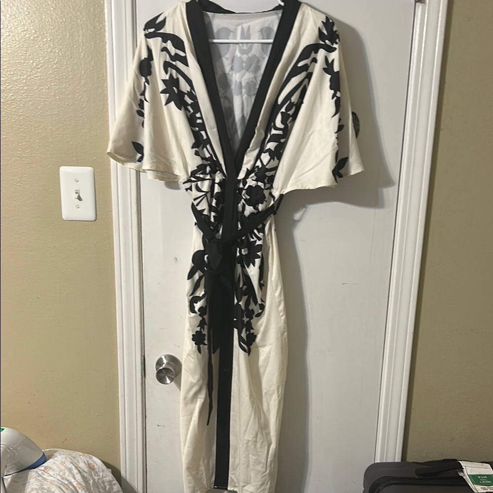 SHEIN Black and Cream Maxi Dress